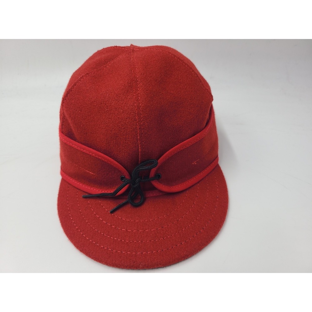 Stormy Kromer Fitted 6 5/8 Hat Cap Wool Blend Hunt Youth Men Women Made USA Red‎
